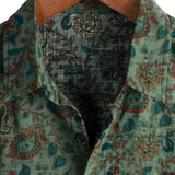 Wincenty | Zielona koszula retro paisley w stylu lat 70.
