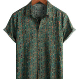 Patryk | Zielona koszula paisley w stylu lat 70.