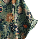 Sławomir | Zielona koszula vintage w kwiaty z kieszenią
