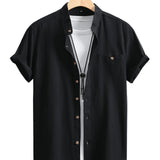 Teodor | Luźna bawełniana koszula z krótkim rękawem
