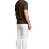 Klemens | Ciemnobrązowy T-shirt slim fit
