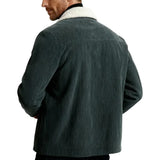 Marcel | Grafitowa welurowa kurtka z kołnierzem sherpa