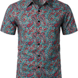 Witold | Zielona koszula vintage we wzór paisley