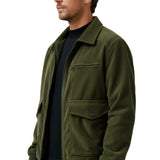 Rajmund | Kurtka sztruksowa w kolorze zielonym wojskowym